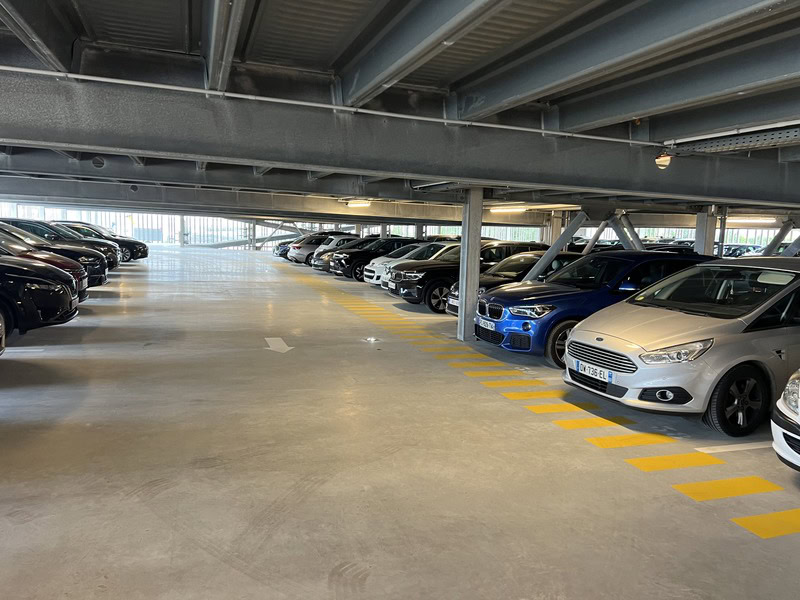 Covered car park + shuttle service